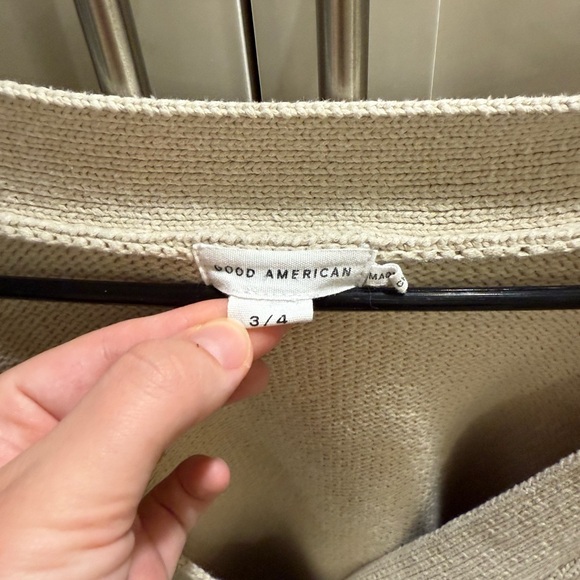 Good American Oversized Chunky Knit V-Neck Cardigan Knit Sweater Women's Size L - Picture 7 of 10